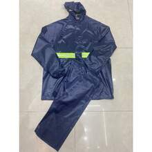 Conjunto impermeable reforzado chaqueta y pantalón con tiras reflectantes protección total resistente trabajo ciudad exterior México - Neblina azul - Ver 6