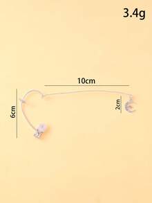 1pc Luxury Teardrop Ear Cuff, Versatile Personalized Faux Crystal Earrings