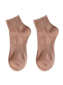 6 Pairs Women's Solid Color Casual Short Socks, Comfortable For Daily Wear - Multicolor - View 9