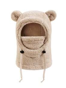 1 件可爱的儿童冬帽，带耳罩和一体式颈部保暖器 - 非常适合滑雪和骑自行车等户外活动；厚实的防风设计，更加温暖。 - 彩色 - 查看 9