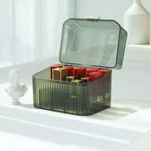 1 Stück Desktop Lippenstift Aufbewahrungsbox mit Deckel - ideal zum Organisieren und Aufbewahren von Kosmetik