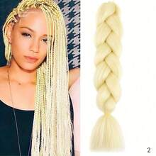 Extensiones de trenzas sintéticas de color ombre afro de 24 pulgadas de largo para mujeres, cabello Kanekalon