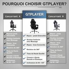 GTPLAYER Fauteuils de jeu - Noir - Voir 7