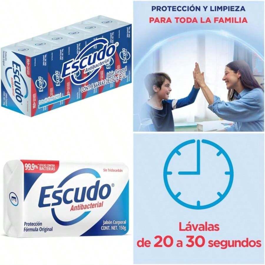 Escudo Antibacterial, Jabón de tocador en barra, Fórmula Original, 6 barras de 150 gr(default) - Tipo 1 - Ver 1