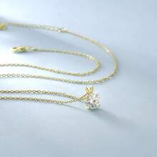 KRKCLIFE Moissanite Necklace For Women 0.54CT Diamond Pendant Necklace In 14K White Gold Roundcut Lab Grown Diamond S925 D Color VVS1 Adjustable 18+2 Inches Chain Jewelry For Sweetheart Mom Wife