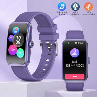 SIEMORL New Fashion Smart Sports Bracelet 100+ Sport Mode 1.47 Inch Screen Message Drives Weather Prediction Sports Tracking DIY Screen Silicone Strap Sports Watch Men's And Women's Watches Suitable For Android And IOS