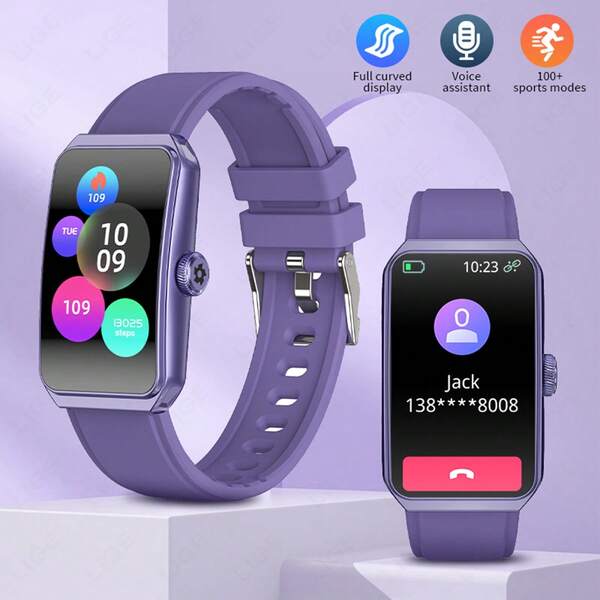 SIEMORL New Fashion Smart Sports Bracelet 100+ Sport Mode 1.47 Inch Screen Message Drives Weather Prediction Sports Tracking DIY Screen Silicone Strap Sports Watch Men's And Women's Watches Suitable For Android And IOS