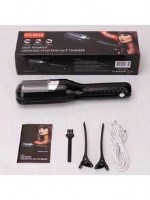 قاطع أطراف الشعر اللاسلكي، قاطع أطراف الشعر المشقوق الأوتوماتيكي، إزالة الشعر التالف وإصلاحه، أداة مريحة لتقليم أطراف الشعر الجاف والتالف والهش للنساء، مناسب كهدية عيد، سعة بطارية 500 مللي أمبير