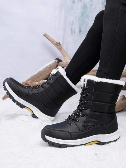 بوت ثلج نسائية عالية الرقبة متعددة الاستخدامات ذات طوق قابل للطي مبطنة بالحرارة، بوت نسائية للتنزه مضادة للانزلاق، بوت نسائية عالية الرقبة مقاومة للانزلاق مقاس كبير للشتاء، بوت نسائية مبطنة بالحرارة سميكة، بوت نسائية طويلة، بوت ثلج نسائية دافئة وأنيقة، بوت تنزه شتوية نسائية، بوت نسائية سوداء، بوت نسائية متوسطة الطول مع أربطة، بوت سفر