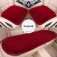 3pcs Plush Car Seat Cushion, Short Plush Whole Rear Seat Cushion Set,Car Accessories