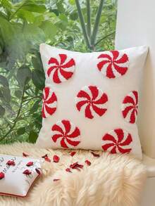 Christmas Candy Cane Pillow Cover, Without Filler, Christmas Home Decor Cushion Cover, Suitable For Home, Bedroom, Sofa, Living Room Decor, Applicable For Christmas, Thanksgiving, New Year Christmas Decorations Christmas Decorations Home