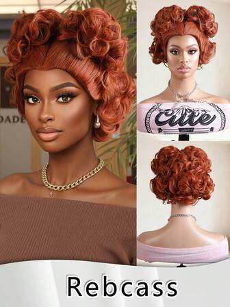 Short Curly Wave With No Bangs Synthetic Hair Shoulder Length Daily Use Wig (Orange Color) 10Inch Festival Role-Playing For Women Wear To GO Good Quality Synthetic Soft Wigs Short Curly Layered With NO Bangs Synthetic Hair Shoulder Length Daily Use Wig (Purple Color) 12Inch Festival Role-Playing Trick-Or-Treat For Women Wear To GO Good Quality Synthetic Soft Wigs