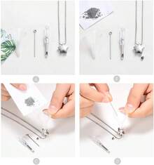 nuevo-2025Imrsanl - Joyería de cremación para cenizas con urna de luna, collar de acero inoxidable, medallón conmemorativo, joyería para colgante de cenizas, kit de relleno - Estrella plateada - Ver 4