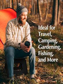 1PC Portable Folding Camping Stool With Handle - Heavy-Duty Plastic Square Design, Anti-Slip Surface And Sturdy Structure, Suitable For Outdoor, Camping, Fishing, Picnicking, Travel - Lightweight And Durable, Camping Accessories, Outdoor Furniture, Portable Style, Light And Easy To Carry, Exclusive For Picnic Enthusiasts, Weather-Resistant Material, Fishing Accessories