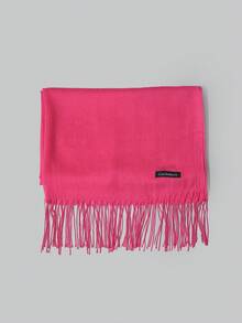 DareSee 1pc 190*70cm Outdoor Classic Solid Color Windproof Shawl, Fashionable Unisex Thin Scarf, Suitable For Air-Conditioned Rooms, Extra Large Scarf To Keep Warm Winter Fall Gifts Music Fest - Hot Pink - View 2