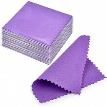 50pcs Jewelry Cleaning Cloth Pink Polishing Cloth For Sterling Silver Gold Platinum Small Silver Polish 8x8cm - K-50pcs-dark Purple - View 1