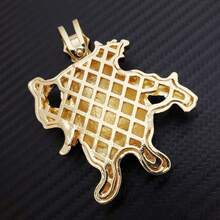 Hop AID MAN Holding Money Bag Pendant & 18 Iced Cuban Link Choker Chain Necklace - 1 - View 6