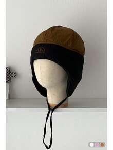 保暖加厚冬季户外骑行乌沙卡帽，男女通用保暖护耳滑雪飞行员帽 - 山標拼色圓頂雷鋒帽 - 查看 14