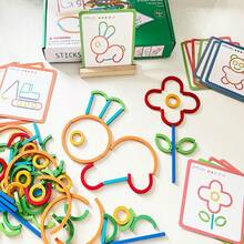 Wooden Stick And Ring Puzzle Game, Colorful Logical Thinking Training, Educational Toy For Children, Parent-Child Interactive Game Props, Children's Cognitive Development And Imagination Cultivation Early Education Toy - Multicolor - View 2