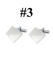 Cufflinks For Men Classic Tone Cuff Links Silver Black Striped Disc Square Rectangle Cuff Links Shirt Suit Men's Cufflinks For Wedding Groom Business