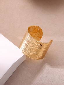 1pc Stainless Steel European & American Style Cross Openable C-Shaped Minimalist Bracelet For Men & Women