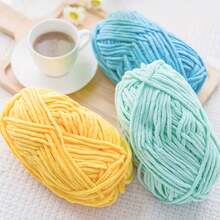 Soft And Comfortable Chenille Yarn For Hand Knitting And Crochet - 50g, 2362.2 Inch Rolls, Available In Multiple Colors - Suitable For Scarves, Shoes, Dolls - 十九 藍色 - 查看 7
