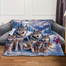 Animal Patterns, Gentle Wolves And Beautiful Flower Designs,Super Soft Flannel Printed  Blanket,As Birthday Gifts, Family, Wedding, Souvenir Blankets, Polyester Blankets Suitable For All Seasons, Washable, Machine Washable, Lightweight, Breathable, Comfortable, Warm, Unique, 280gsm For Him, Her Personalized Ideal Gifts For Her, Him, Family, Boyfriend, Girlfriend, Father, Family, Mother, Lover, Daughter, Son, Grandfather, Grandmother, Friend, Classmate, Pet.   Perfect Nap, Camping, Travel, Home, Daily Life, Office Decoration, Birthday, Anniversary, Valentine's Day, Thanksgiving, Christmas, Halloween, Mother's Day, Father's Day, Wedding, New Year Gifts ,Sofa,Bed,Car,Bedroom,Living Room,Office,  Outdoor Camping, Beach,Wall Decoration - Nhiều màu 10 - Xem 3