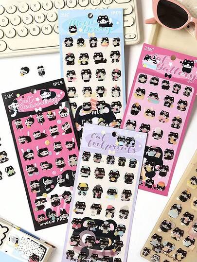 تصاميم قطط جميلة، ملصقات راتنجية، ملصقات زخرفية للفتيات، ملصقات زخرفية للهواتف الذكية DIY، طبقة لامعة عالية الجودة، ألوان زاهية، أعمال يدوية DIY، ألبومات الصور، أجهزة الكمبيوتر المحمولة، زجاجات المياه، ملصقات فن الماس، تصاميم مثيرة للاهتمام، ملصقات عالية الجودة، ملصقات المخطط، ملصقات زخرفية، ديكورات إبداعية
