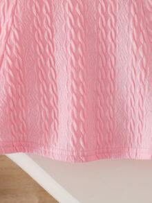 Baby Girls' Adorable Fur Collar Long Sleeve Bow Decor Cardigan & Solid Color A-Line Dress 2-Piece Set, Princess Style, Versatile, Suitable For Valentine's Day, Birthday, Autumn/Winter Casual Wear - Multicolor - View 8