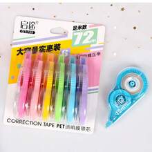 Set de 6 cintas correctoras con diseño de dibujos animados, de alta calidad y gran capacidad, portátiles y lindas, útiles escolares para estudiantes