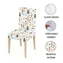 1pc/Set Nutcracker, Christmas Milk Silk Stretch Chair Cover, Seasonal Restaurant Seat Decoration, Christmas Party Decor, Christmas Home Decor - White - View 4