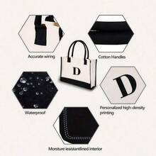 Personalized 26 Letter Tote Bag, Fashionable Canvas Handbag, Birthday Gift Exclusively Designed For Female Mothers, Teachers, Friends, Bridesmaids.