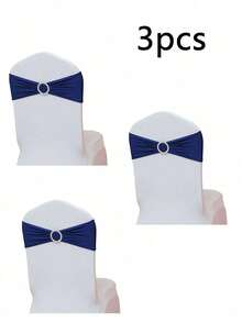 1/3/6pcs Party/Wedding/Birthday Chair Covers, Elastic Binding Strap, Chair Back Decor, Elastic Chair Covers With Bow, Elastic Chair Back Flower For Exhibition/Wedding