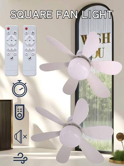 2 sztuki wentylatorów sufitowych LED z pilotem, 30 W, wentylatory sufitowe do wnętrz, 3 tryby kolorów i regulowana prędkość, łatwy montaż śrubowy, gwint E26/E27, odpowiednie do łazienki, sypialni, kuchni i salonu