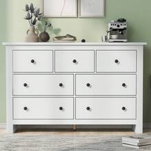 Modern And Minimalist Dining Room Cabinet With Large Capacity, Sideboard With Multiple Drawers, Wood-Colored Coffee Cabinet With Drawers For Entryway, Kitchen, Dining Room And Living Room. - White + Particle Board - View 7