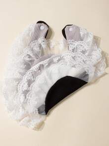 3 Stücke Baby Mädchen süße Waffel Spitze Lätzchen Set, geeignet für den täglichen Gebrauch, Herbst/Winter