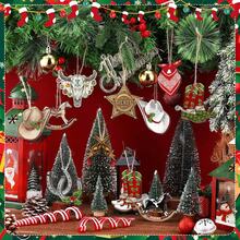 12pcs/24pcs/36pcs Western Christmas Decorations, Cowboy Themed Christmas Tree Ornaments Including Cowboy Hats, Boots, Sheriff Badges, Christmas Lights, And Wooden Horse & Cow Hanging Decorations For Decorating Christmas Trees, Home Wreaths, And Indoor Parties, Suitable For Home Decor, Themed Parties, Office Settings, Or Hanging On Plants - Multicolor - View 4