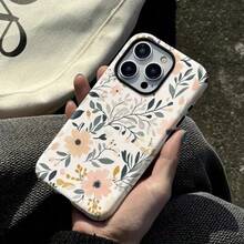 花卉图案，时尚艺术双层保护手机壳，兼容 17、17 Pro Max、17 Pro、17 Air、16、16 E、16 Pro Max、15、15 Plus、15 Pro Max、15 Pro、14、14 Pro、14 Pro Max、14 Plus、13、13 Pro Max、13 Pro、11、12、12 Pro、12 Pro Max、XS、8 Plus、7 及其他型号 - 彩色 - 查看 2