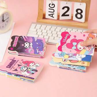 Sanrio 5/15/25/45 Hello Kitty Kurumi Melody Cute Cartoon Notebook Memo Book Homework Book Small Notebook Cartoon Style Prize Book Notebook Cute Memo Book Suitable For Schools And Families Reward Supplies - Suitable For Festivals, Parties, Christmas Gift Gifts (Random Style)