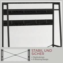 Coat Rack, Clothes Rack With Shoe Rack, 2 Fabric Drawers, Coat Rack With 8 Hooks, Shelf, Jacket Rack With Anti-Tip Protection, For Entrance Area, Hallway, Bedroom, Black - Black - View 7
