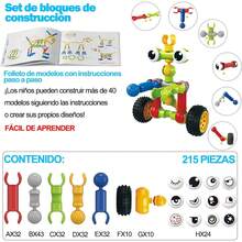 Juego de construcción de Bloques creativos clásicos Afomida de 215 Piezas: Incluye Almacenamiento, Dinosaurio, Robot, automóvil, araña y Figuras de Animales para niños y niñas de 5 años en adelante - 1 - Ver 3
