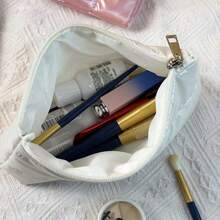 Bolsa de maquillaje de plumas de plumón de moda, organizador de cosméticos portátil para viajes, bolsa de tocador de gran capacidad, bolsa de maquillaje, bolsa de cosméticos, bolsa de lavado, artículos esenciales para viajes, artículos esenciales para cruceros, artículos esenciales para vacaciones para hombres y mujeres