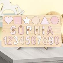 Personalized Wooden Name Puzzle Board, Shape Puzzle, Customized Number Puzzle, Wooden Letter Puzzle, Shape Classifier, Interaction, Event, Easter Gift, Personalized Name Puzzle, 1st Birthday Gift, Customized Wooden Name Puzzle