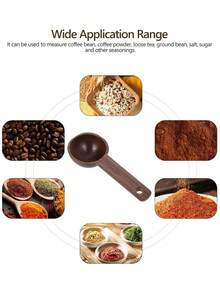 1pc/2pcs/5pcs Wooden Short Handle 15ml Graduated Measuring Spoon, Modern Minimalist Design Easy To Clean Multi-Function Coffee Bean Scoop For Kitchen, Cafe, Dessert Shop, Hotel, Restaurant Kitchen,Kitchen,Christmas Gift - Brown - View 10