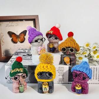 1pc Natural Crystal Hedgehog Carving - Hand-Carved Raw Crystal Figurine With Expressive Eyes & Antlers, Indoor/Outdoor Holiday Decor