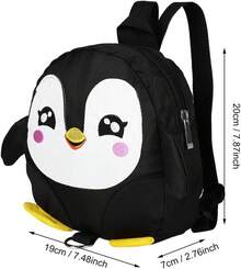 Mochila de arnés para bebés Mochila de  para caminar para niños pequeños con patrón de dibujos animados y arnés de bolsa de viaje antipérdida para bebés de 1-3 años(22 * 22 * 4cm-Negro) - 1 - Ver 4