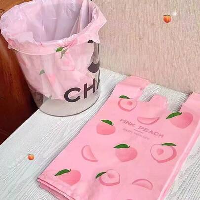 حزمة أكياس قمامة بلاستيكية سميكة ذات رائحة خوخ وردية - أكياس قمامة متعددة الأغراض مضادة للروائح والحشرات للاستخدام المنزلي في غرفة المعيشة والنوم والحمام والمطبخ