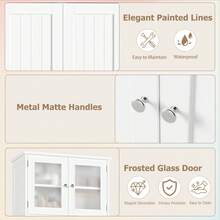 FURCHEN Bathroom Cabinet Bathroom Cabinet With Open Compartment And 4 Doors Wooden Kitchen Cabinet With Adjustable Shelf White 147.5 X 60 X 30 Cm - 白色 - 查看 6