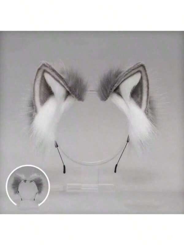 Fox Ear Stylish Party Headpiece, Metal Themed Stage Costume Headband, Dyed Cat Ear Accessory