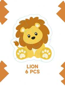 Children's Puzzle Early Education Puzzle Animal Cartoon Puzzle Toy, Suitable For 2-3 Year Old Boys And Girls, Birthday Gift, Set Includes 6PCS